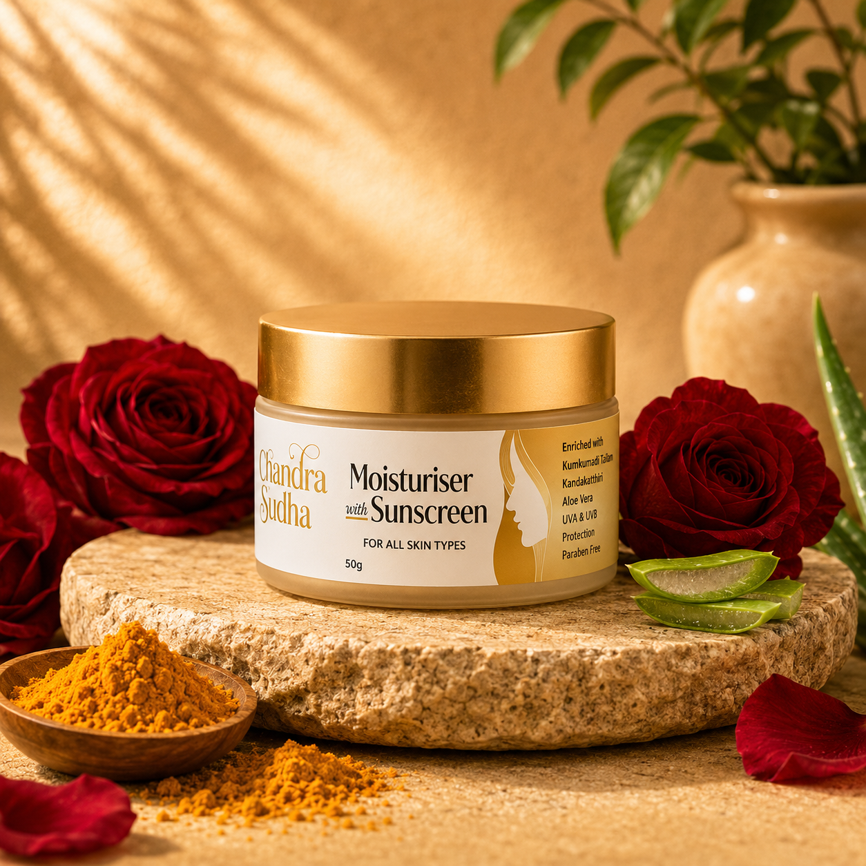 Chandrasudha Day Moisturiser + Sunscreen – Chemical-Free Natural Skincare